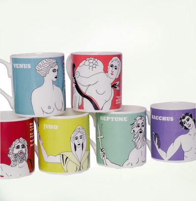 Roman gods mugs by Cole of London