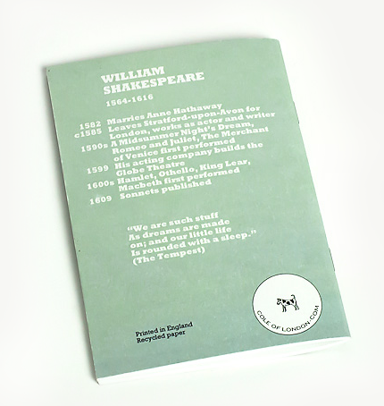 Cole of London Shakespeare notebook (reverse side)