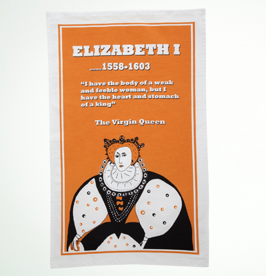 Elizabeth I tea towel by Cole of London