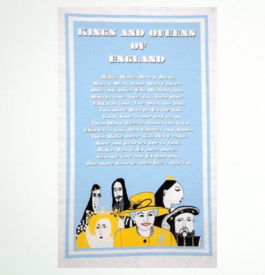  Kings and queens tea towel by Cole of London