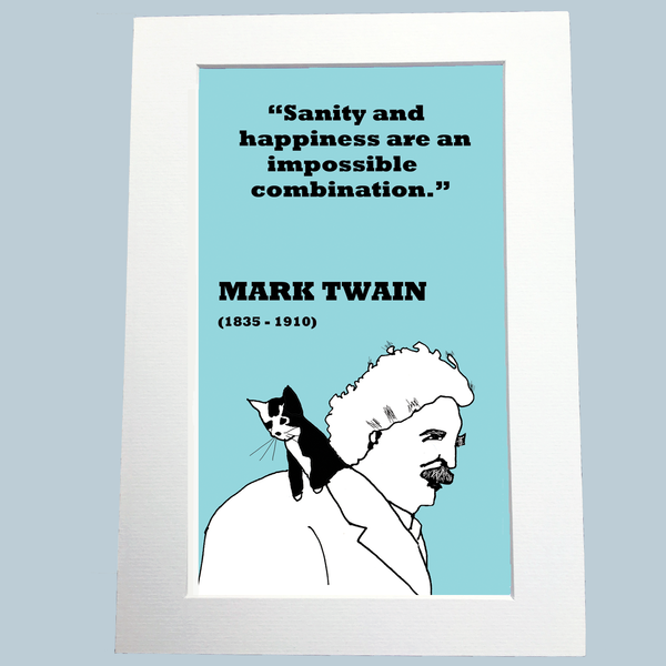 Mark Twain Print (on happiness)