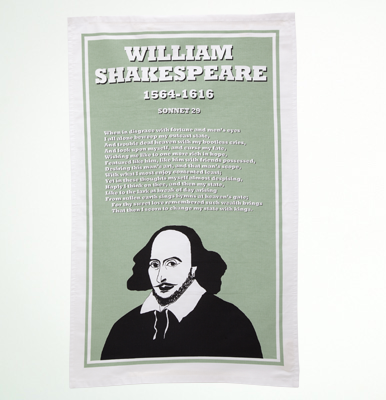 William Shakespeare tea towel by Cole of London