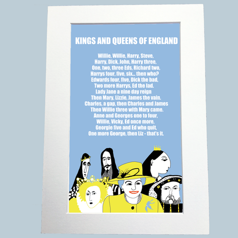 Kings and Queens of England Print