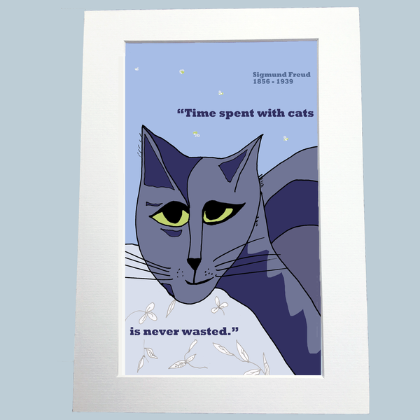 Sigmund Freud Print on cats